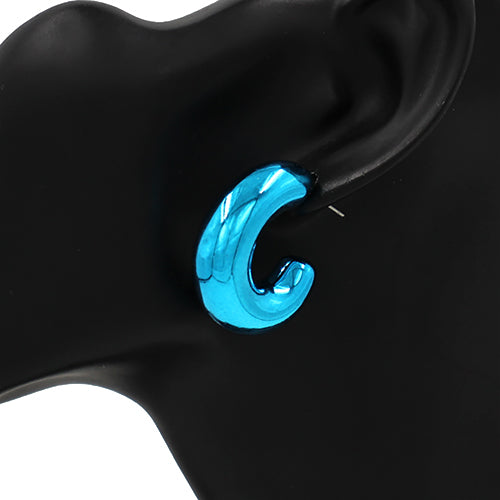 BLUE HOOP EARRINGS ( 2520 LBL )