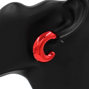 RED HOOP EARRINGS ( 2520 RED )