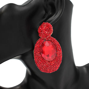 GOLD EARRINGS RED COLOR STONES ( 2522 LSM )