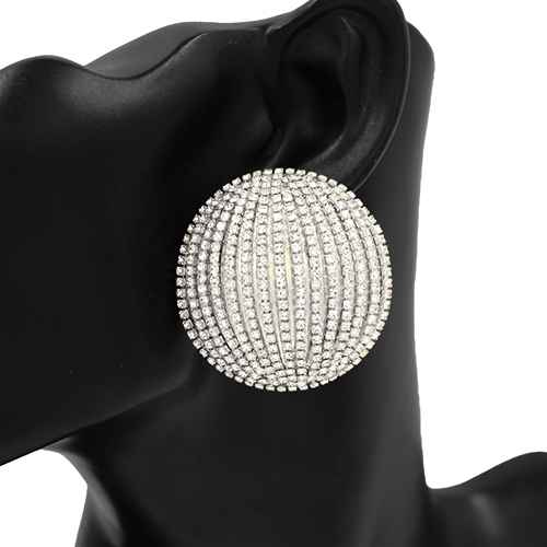 SILVER CLEAR EARRINGS ( 2588 RDCLR )