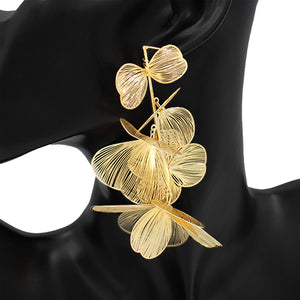 GOLD FLOWER EARRINGS ( 2662 GD )