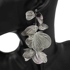 HEMATITE FLOWER EARRINGS ( 2662 HT )