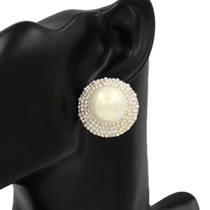 GOLD CREAM PEARL EARRINGS ( 2663 GDCRM )