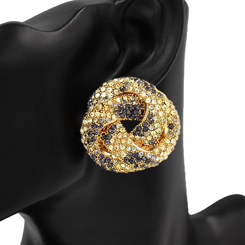 LEOPARD PRINT RHINESTONE EARRINGS ( 2683 LEO )