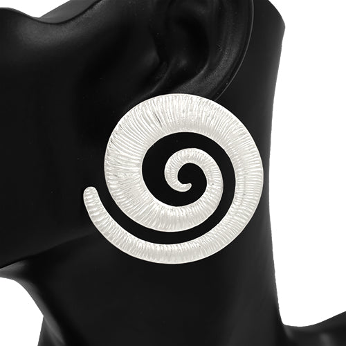 SILVER SWIRL EARRINGS ( 2705 SV )