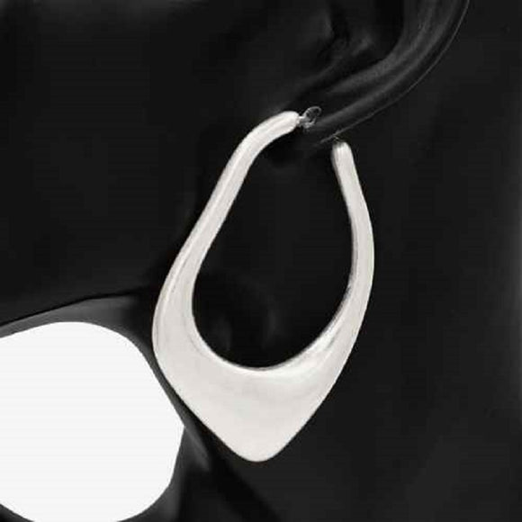 MATTE SILVER METAL EARRINGS ( 2715 SV )