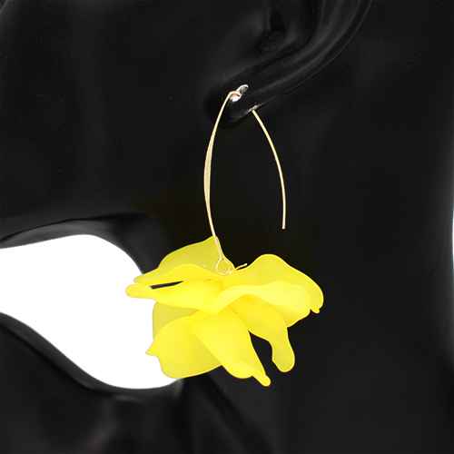 Gold Yellow Hoop Earrings ( 2811 YW )