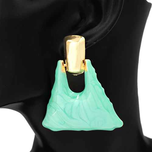 GREEN ACRYLIC EARRINGS ( 2843 GN )