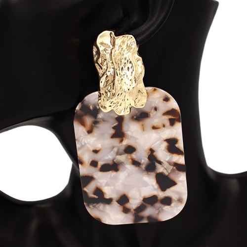 FASHION EARRINGS ANIMAL PRINT OFF WHITE ( 2933 GDIVLEO )