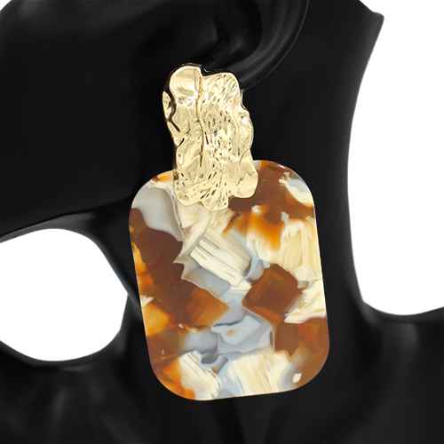 FASHION EARRINGS ANIMAL PRINT MULTICOLOR ( 2933 GDMLT1 )