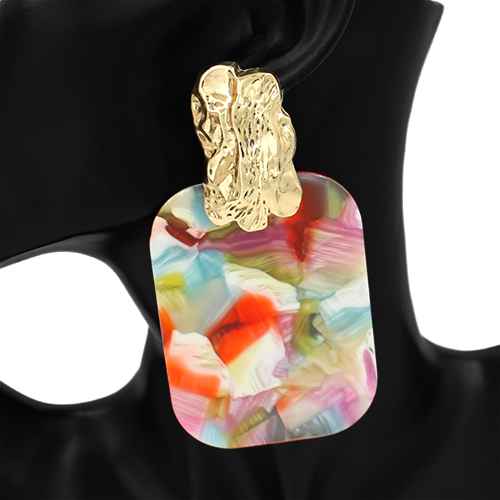 FASHION EARRINGS ANIMAL PRINT MULTICOLOR ( 2933 GDMLT2 )