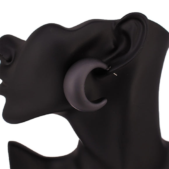 Black Hoop Earrings ( 3375 BK )
