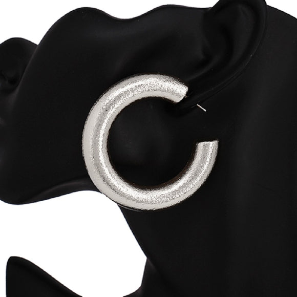 Silver Hoop Earrings ( 3463 RD )
