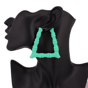 Mint Bamboo Triangle Earrings ( 3467 MT )