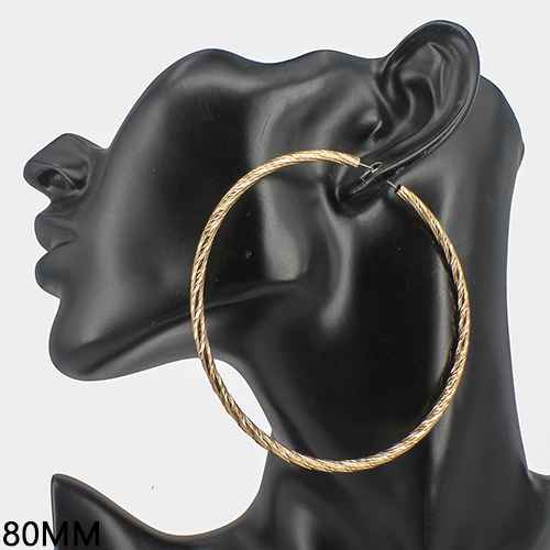 Gold Hoop Earrings ( 4013 GD )