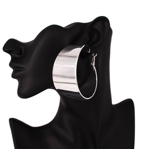 SILVER Hoop Earrings ( 4261 RD )