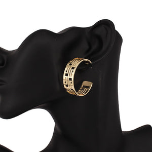 GOLD HOOP EARRINGS ( 4263 35GD )