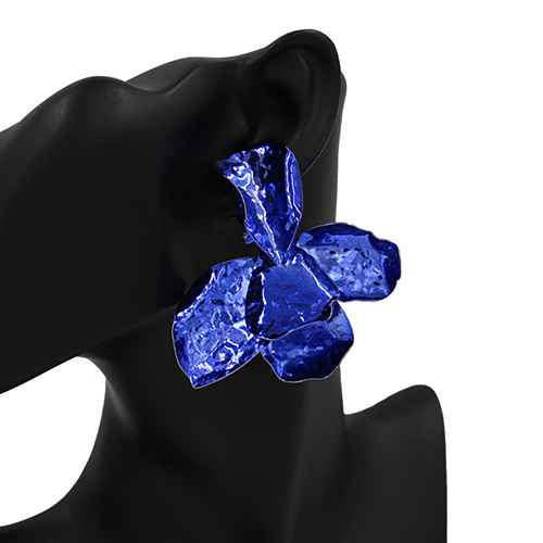 Blue Leaf Earrings ( 4379 BL )