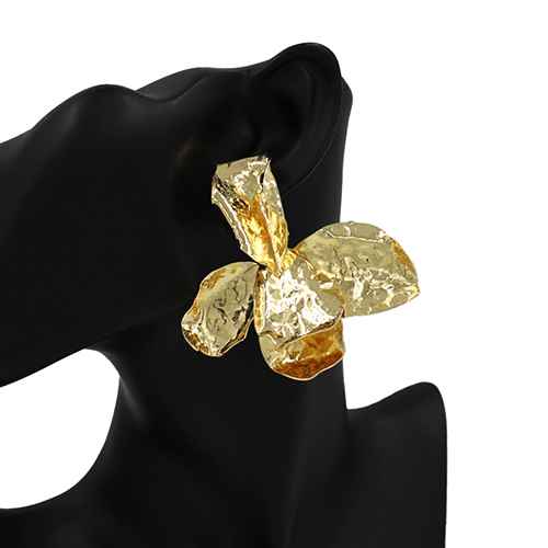 Gold Leaf Earrings ( 4379 GD )