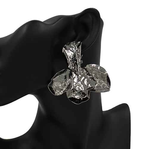 Hematite Leaf Earrings ( 4379 HT )