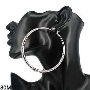 80mm SILVER HOOP EARRINGS ( 7302 80RD )