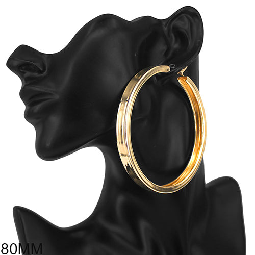 80mm GOLD HOOP EARRINGS ( 7303 80GD )