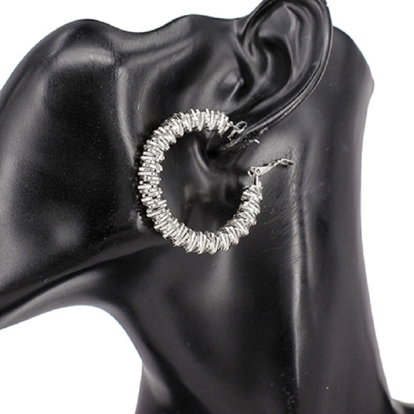 SILVER HOOP EARRINGS ( 7363 40RD )