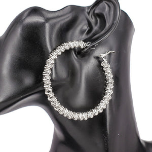 SILVER HOOP EARRINGS ( 7363 60RD )