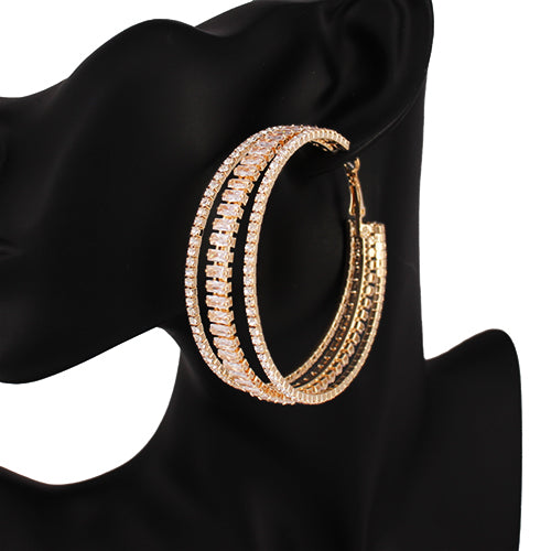 GOLD HOOP EARRINGS ( 7396 60GDCLR )