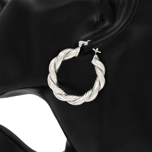 40mm TWISTED HOOP EARRINGS ( 7422 40RD )