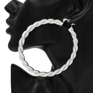 80mm TWISTED HOOP EARRINGS ( 7422 80RD )