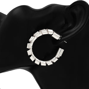 SILVER HOOP EARRINGS ( 7424 40RD )