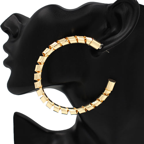 GOLD HOOP EARRINGS ( 7424 70GD )