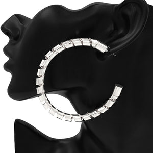 SILVER HOOP EARRINGS ( 7424 70RD )