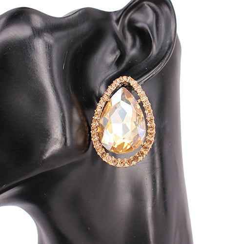 GOLD TOPAZ CLIP ON EARRINGS ( 8205 GDLCT )