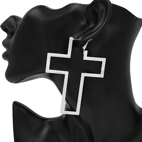 METAL CROSS EARRINGS ( 8283 RD )