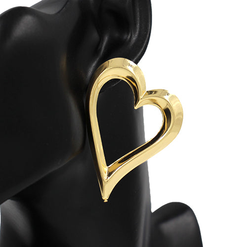 METAL HEART EARRINGS ( 8286 GD )