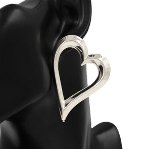 METAL HEART EARRINGS ( 8286 RD )