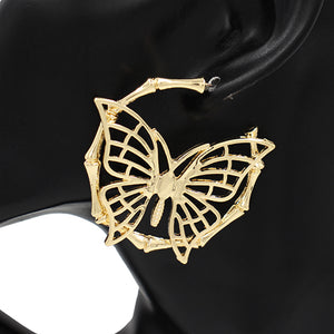 METAL EARRINGS BUTTERFLY ( 8295 GD )