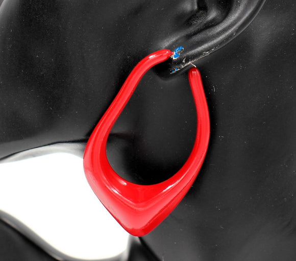 RED HOOP EARRINGS ( 8325 RED )