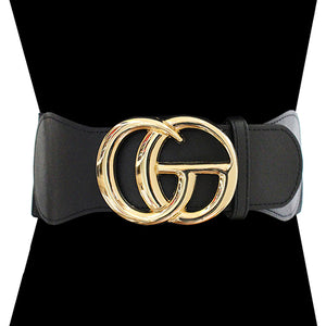 BLACK GOLD STRETCH BELT CG METAL BUCKLE ( 1049 BKGOD )