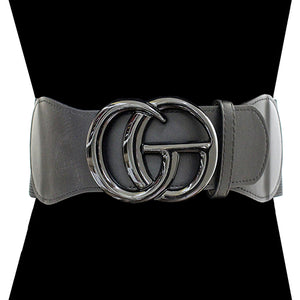 BLACK STRETCH BELT CG METAL BUCKLE ( 1049 BK )