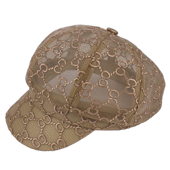 Beige Pattern Detailed Mesh Newsboy Hat ( 1211 BE )