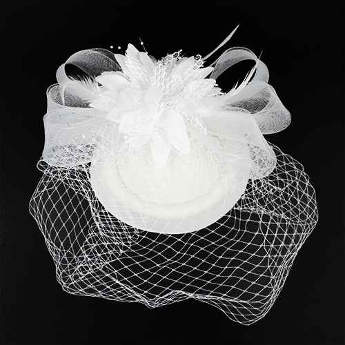 White Fascinator ( 1261 WT )