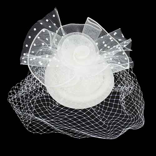WHITE FASCINATOR ( 1263 WT )