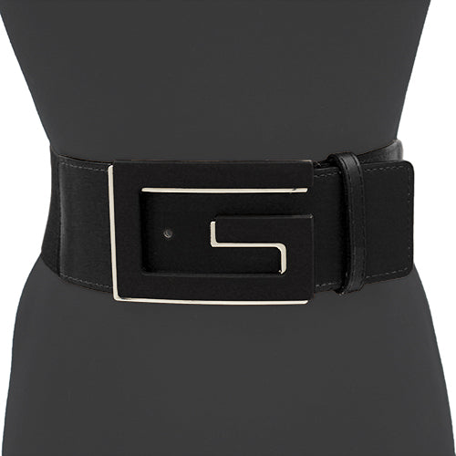 BLACK SILVER G STRETCH BELT ( 1321 BKRD )