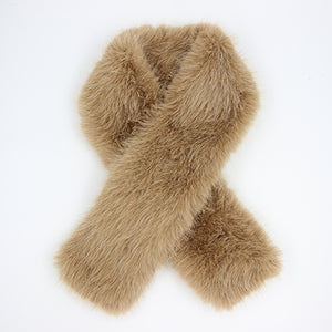 BEIGE FURRY SCARF ( 1417 BE )