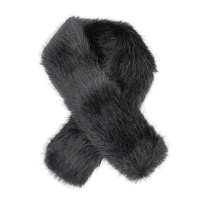 BLACK FURRY SCARF ( 1417 BK )