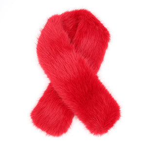 RED FURRY SCARF ( 1417 RED )