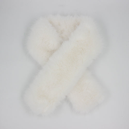 WHITE FURRY SCARF ( 1417 WT )